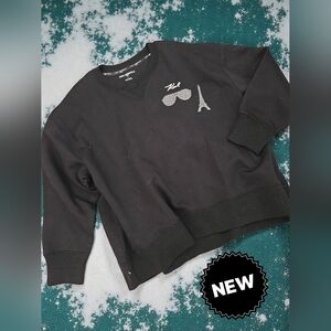 New Karl Lagerfeld Eifel Tower rhinestone Sweatshirt Women size 1X  Or 3X